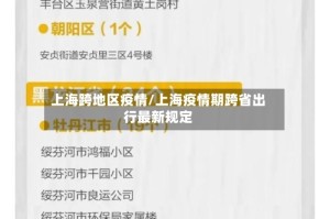 上海跨地区疫情/上海疫情期跨省出行最新规定