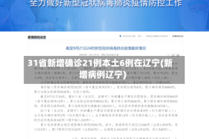 31省新增确诊21例本土6例在辽宁(新增病例辽宁)