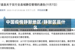 中国疫情静默地区/静默区是什么