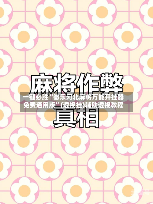 一键必胜“微乐河北麻将万能开挂器免费通用版”(透视挂)辅助透视教程-第2张图片